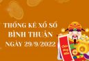 Thống kê kết quả xổ số Bình Thuận ngày 29/9/2022 thứ 5 hôm nay