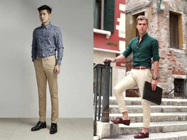 Cách phối áo sơ mi Nam với quần Chinos