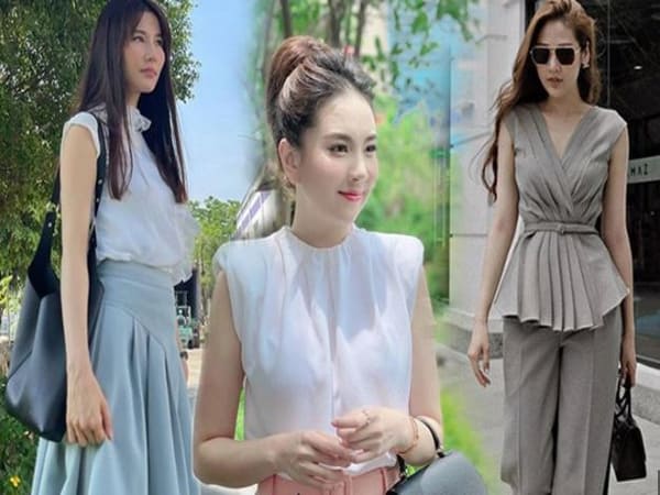 Những thiết kế áo mặc trong váy sát nách phù hợp