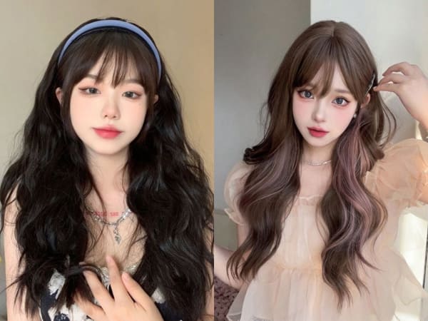 Cách đeo bờm với tóc uốn lọn