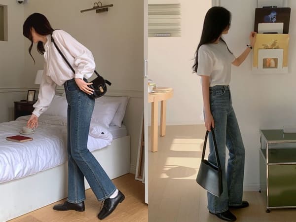 Cách phối giày oxford nữ với quần jeans