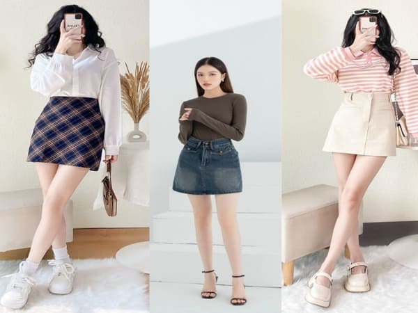 Chân váy chữ A dáng dài công sở phối với áo gì phù hợp