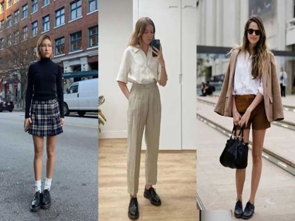 Phối giày oxford với áo sơ mi và quần tây