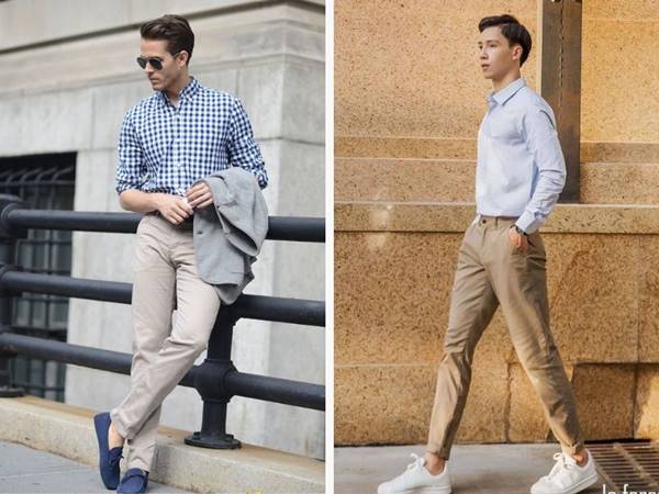 Tạo điểm nhấn nổi bật khi phối đồ với quần kaki nam